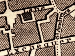 Showing how the courtyard on Dame Lane and St Andrews lane nearly touch, 1836