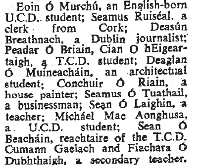 The Irish Times details the hunger strikers (April 12 1966)