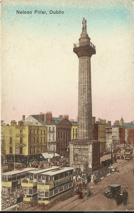 Postcard showing the Pillar.