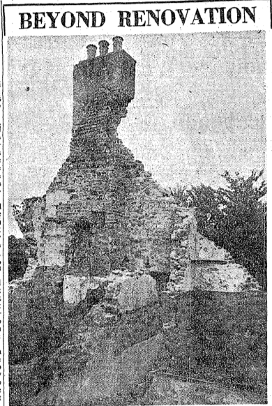 View of a section of The Priory in 1950, showing just how much damage had been done over the years. The Irish Times, 14 September 1950
