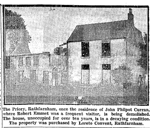 The view of The Priory in 1942. The Irish Press, 12 September 1942.