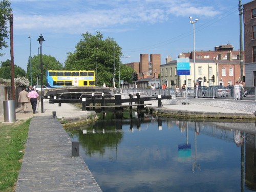 Bus crossing Leeson Street Bridge. Credit - Flickr user Cooze
