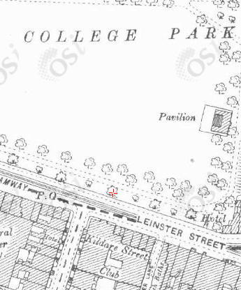 Map showing College Park in relation to the Kildare Street Club