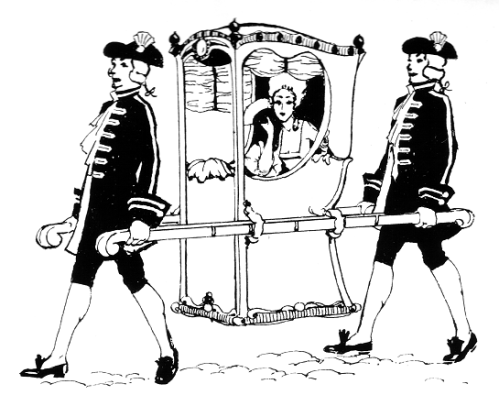 Illustration of a sedan chair in the eighteenth century (wiki)