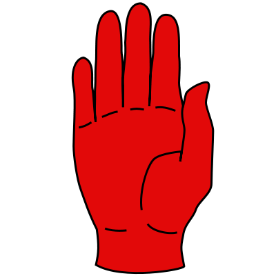 The Red Hand emblem of the Irish Citizen Army, worn by members as a cap badge.