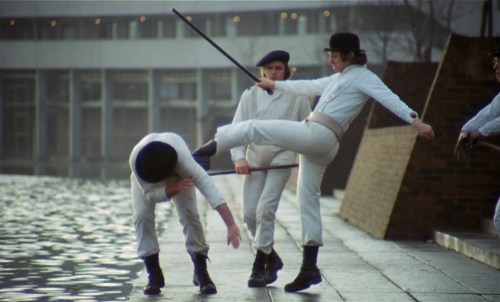 A scene from A Clockwork Orange.