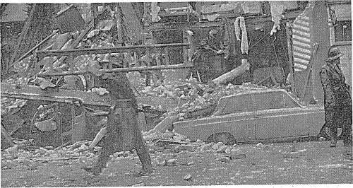 The scene on Fenian Street following a tenement collapse, 1963.