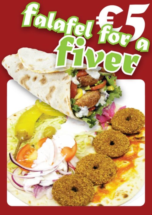 Falafel and Kebab advertisement