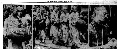 Irish Press images of Hare Krishnas.