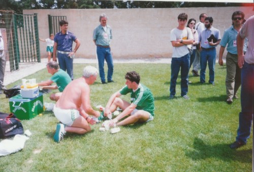 Andy Townsend receiving some treatment. Credit - BM