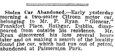 A common newspaper mention. The Irish Press, 25 Oct 1932.