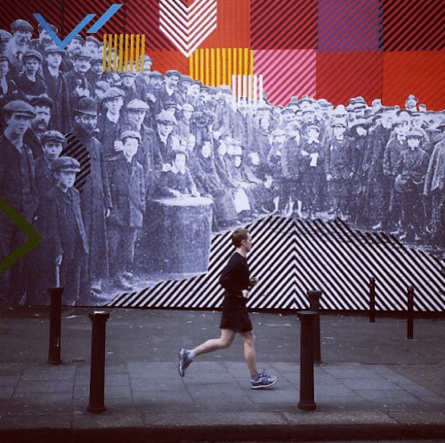 Dubliners await the arrival of the S.S Hare (Art project by Maser/Jr on The Sugar Club, Image: 'MASER ART')