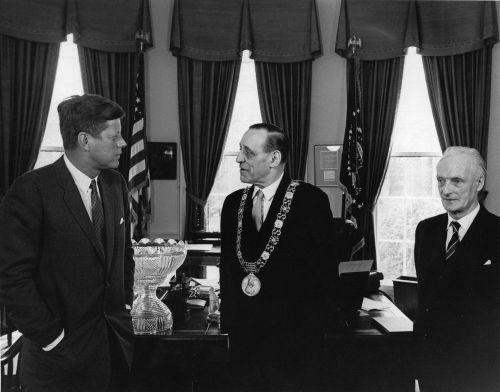 JFK meeting with IRA veteran Robert Briscoe, Lord Mayor of Dublin. 26 March 1962. Credit - jfklibrary.org.