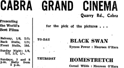 Advertisement for the new cinema. 