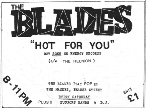 Ad for 'Hot For You' single and Magnet gigs. From Imprint Fanzine (May 1980). Scanned by Brand New Retro.