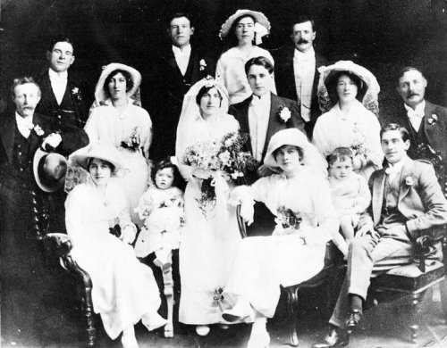 Wedding photo of Sarah Doyle and John Woods, 1915. Credit - ailishm49