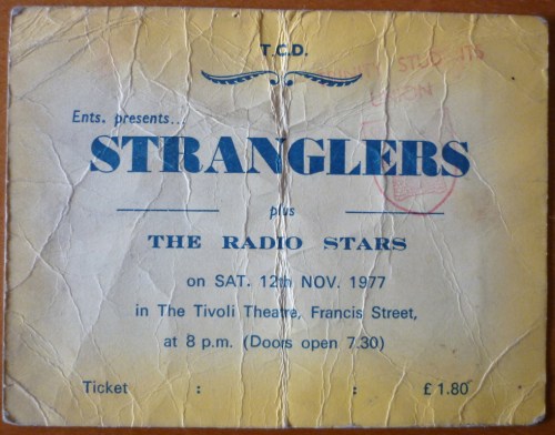 Ticket stub for The Stranglers gig who didn't turn up. Credit - U2earlydayz.com