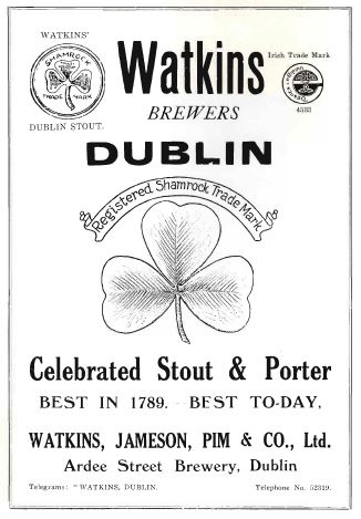 Advertisement for Watkins' Brewers. From the Aonach an Garda programme,1926.