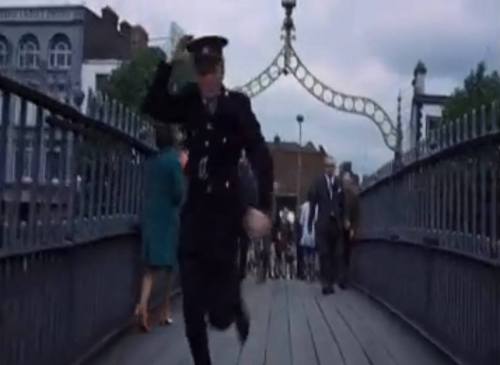 A screengrab from Flight of the Doves showing the surface of the bridge as it appeared in 1970s.