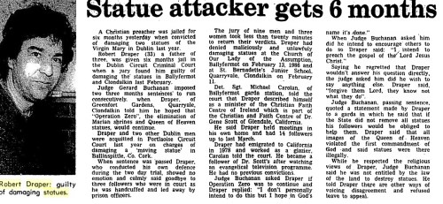 Irish Press, January 1987.