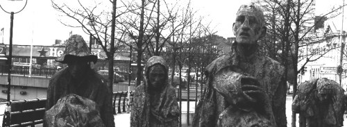 Dublin's famine memorial, Custom House Quay.