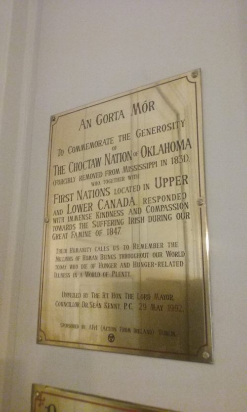 Choctaw Nation plaque, Mansion House.