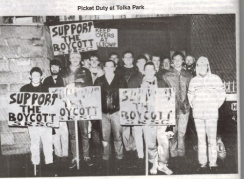 Picketing Tolka Park (From 'Hoops Upside Your Head' fanzine)
