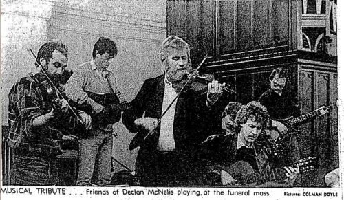 The funeral of Declan McNelis (Irish Times, 16 April 1987)