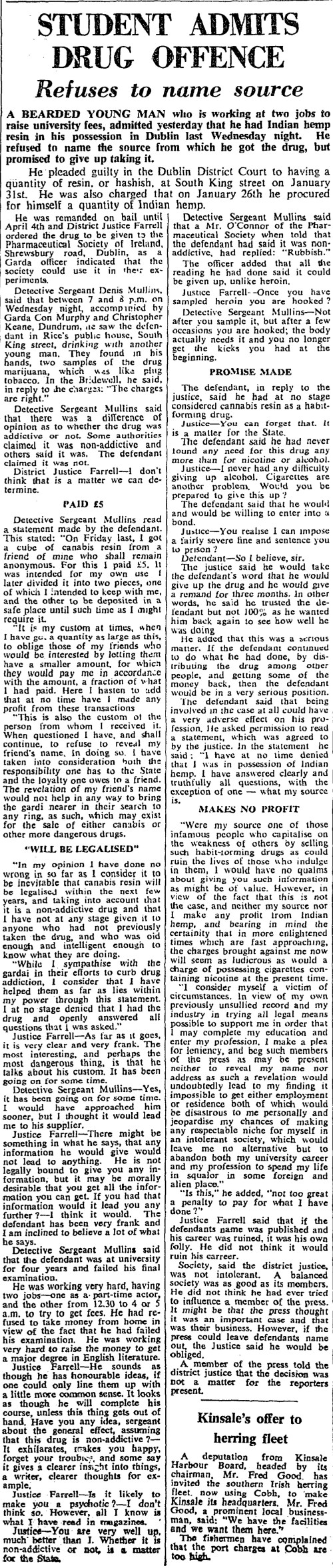 The Irish Times, 2 February 1968