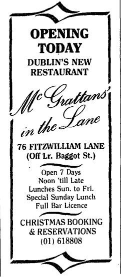 McGrattan's. The Irish Times, 30 November 1989.