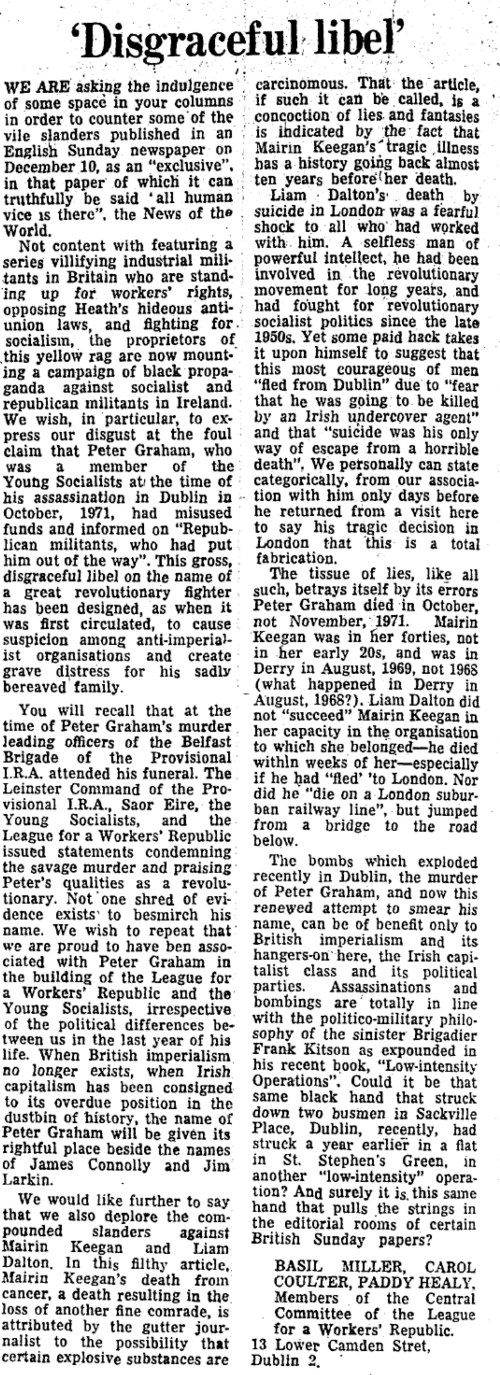 The Irish Press, 18 Dec 1972)