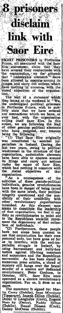 The Irish Times, 21 May 1973.